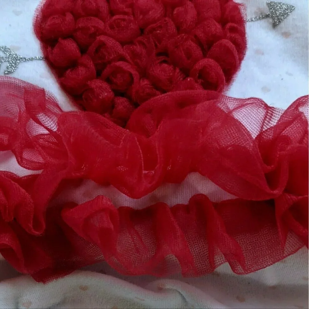 Kyle & Deena You Stole My Heart Tulle Ruffle Onesie 0-3m